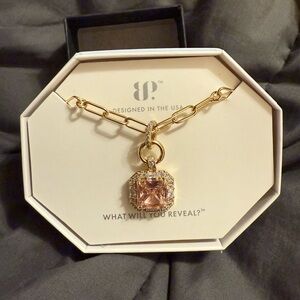 Bomb Party A Sparkle in the Breeze Rose Quartz CZ on gold plating NEW